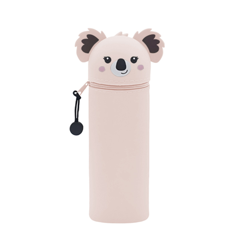 严选亚马逊款 卡通折叠伸缩硅胶笔袋简约创意学生文具收纳袋 硅胶详情图